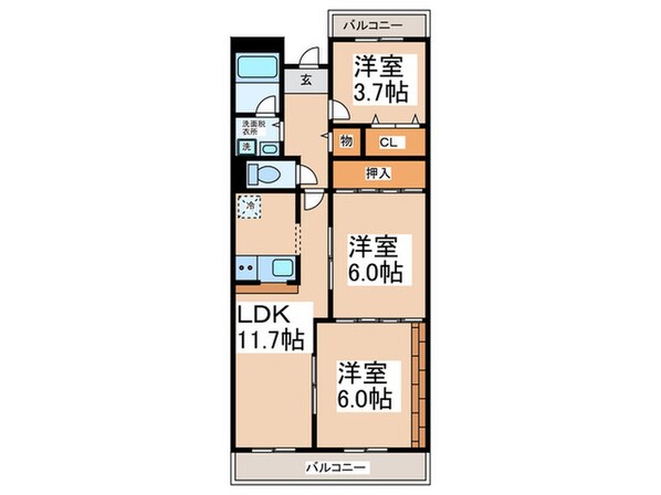 エイト貝塚の物件間取画像